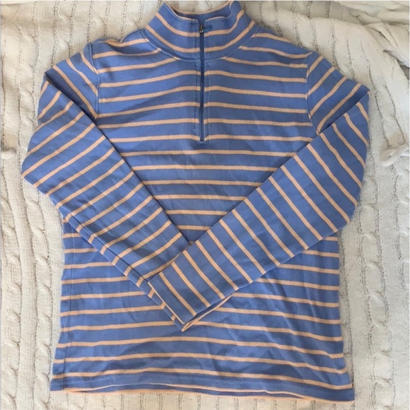 L.L. Bean French Sailor Blue Sweater with Soft Pink Stripes. EUC - Picture 5 of 10